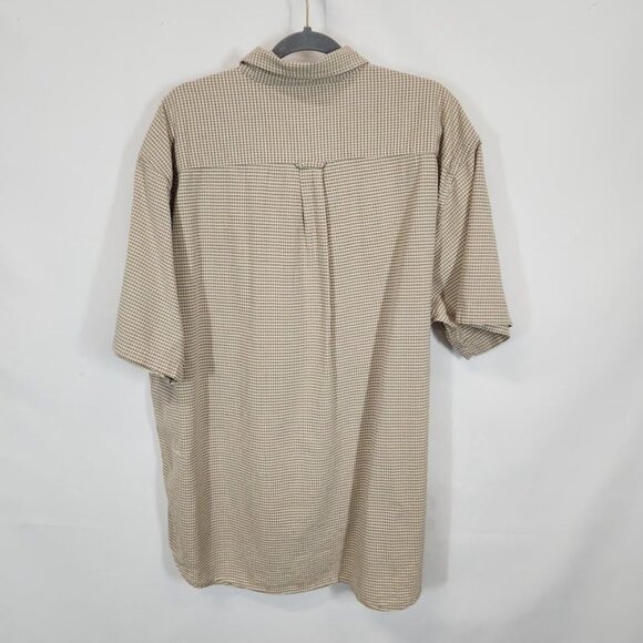 Eddie Bauer Gingham Button Down Shirt in Tan - Size XL - Picture 3 of 5